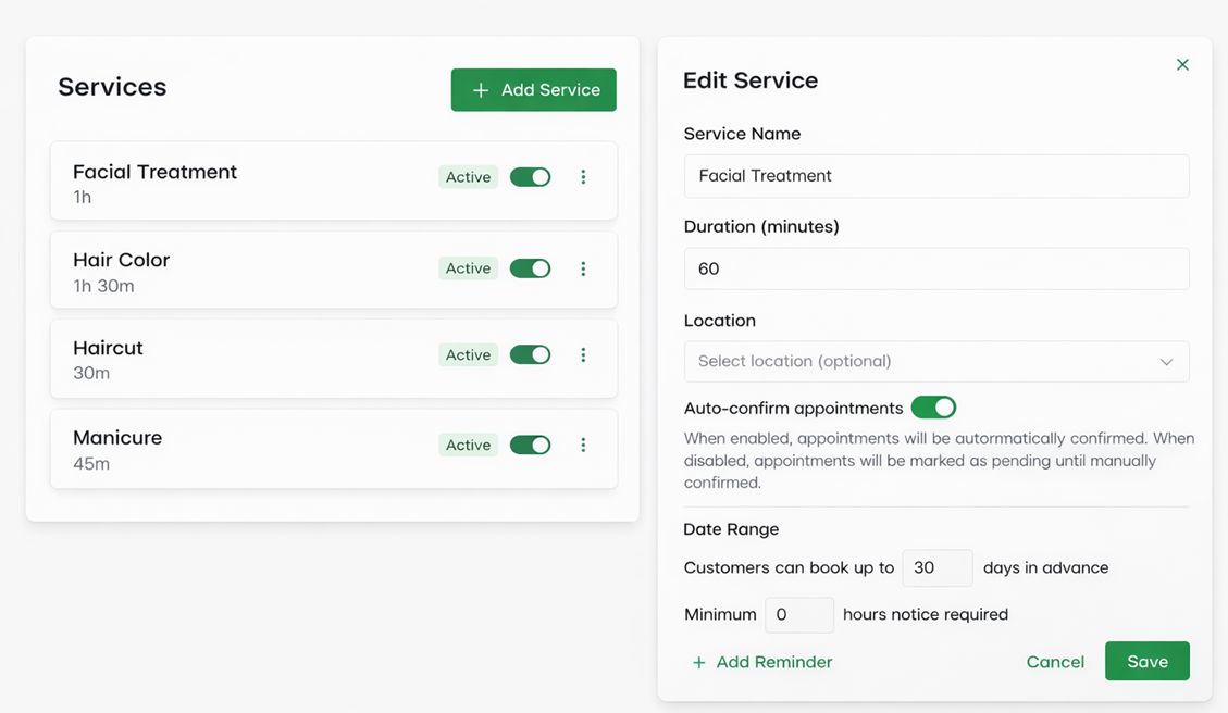 Sawabot Booking Services Interface
